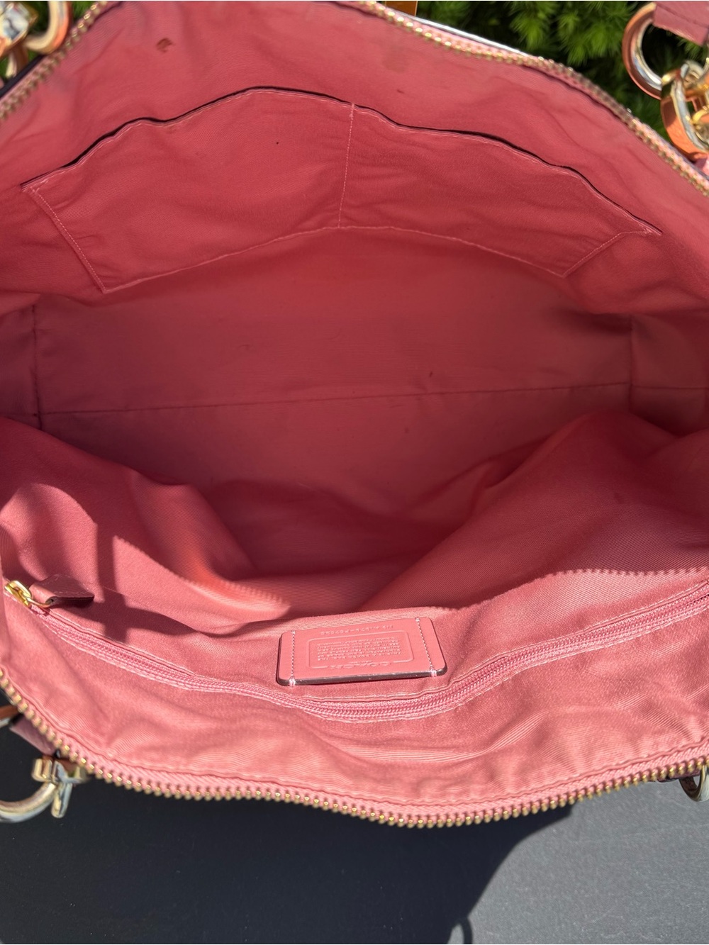 COACH Ava Pink Leather Tote Bag with Gold Hardware - Picture 6 of 11